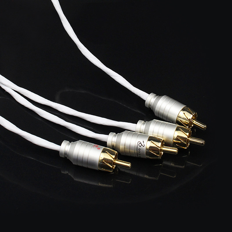 特富龙镀银发烧hifi音频线双莲花双rca音响信号功放线