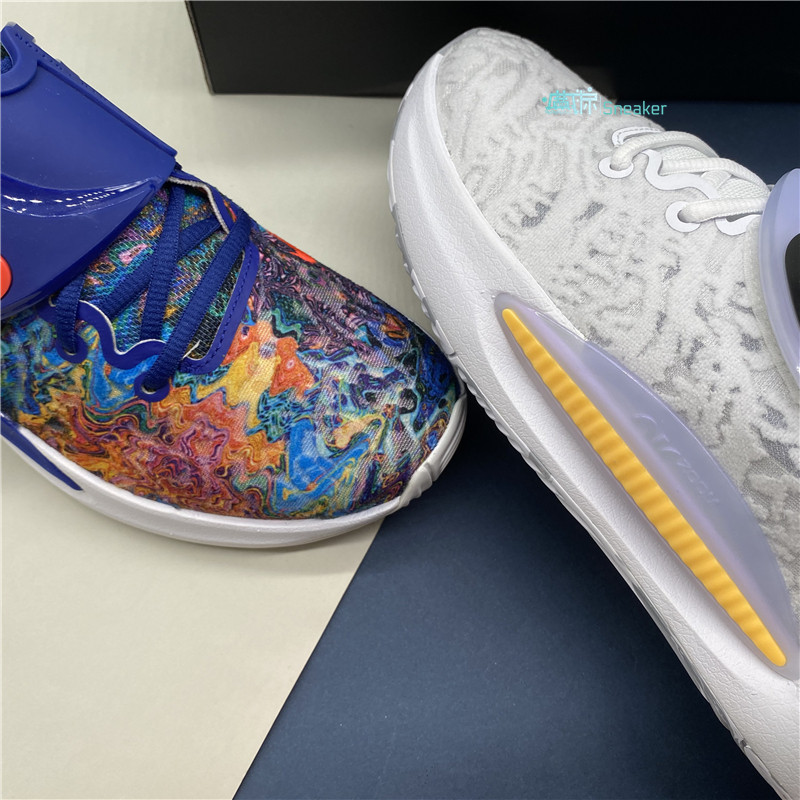 nike耐克kd杜兰特14代蓝彩彩色扎染白银实战篮球鞋