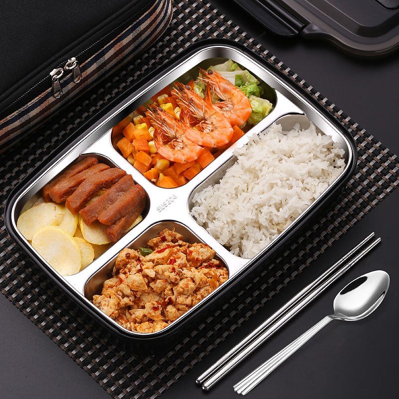 饭盒便当盒学生带盖韩国食堂简约成人女304不锈钢超长保温微波炉
