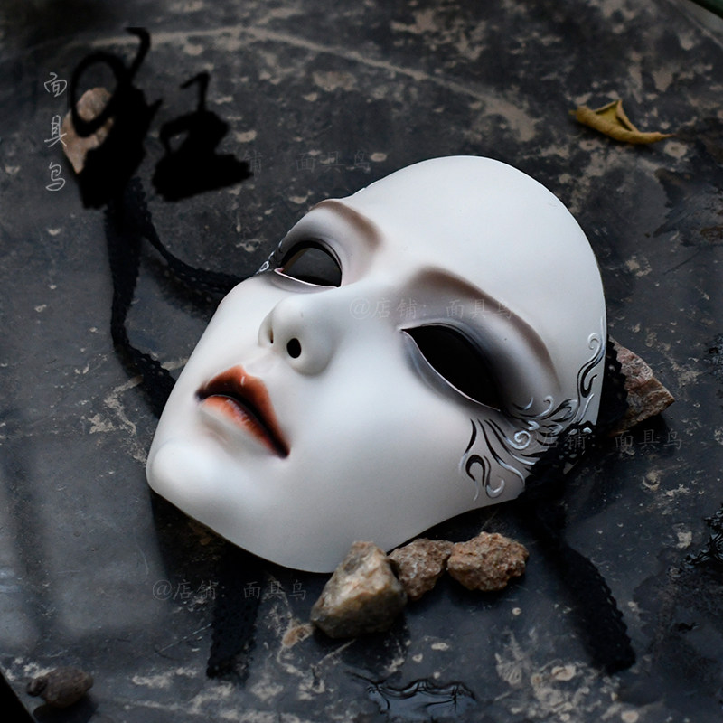 古风中国风面具男手绘全脸面罩舞会装扮瘦脸道具汉服配饰时尚礼品
