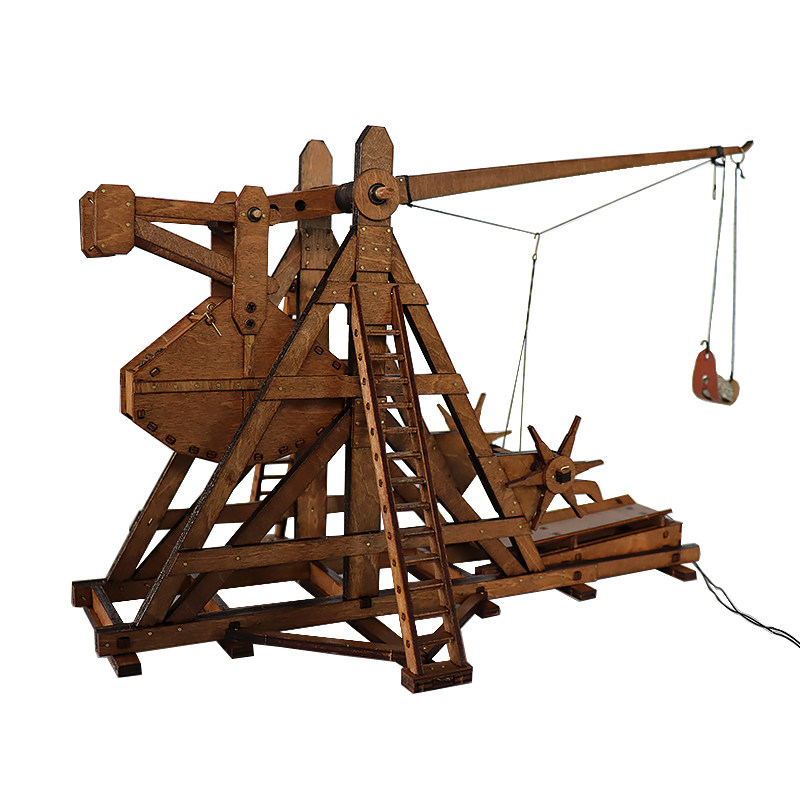 配重抛石机投石机胶水拼装中世纪战车木质手工模型坦克