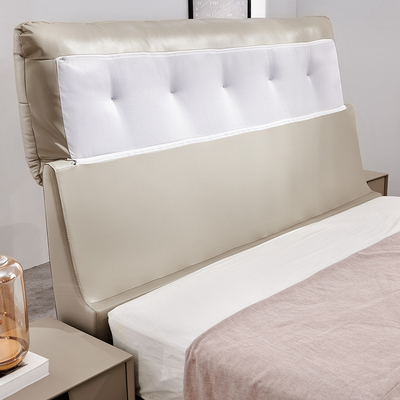 晚安家居北欧皮床真皮现代简约1.