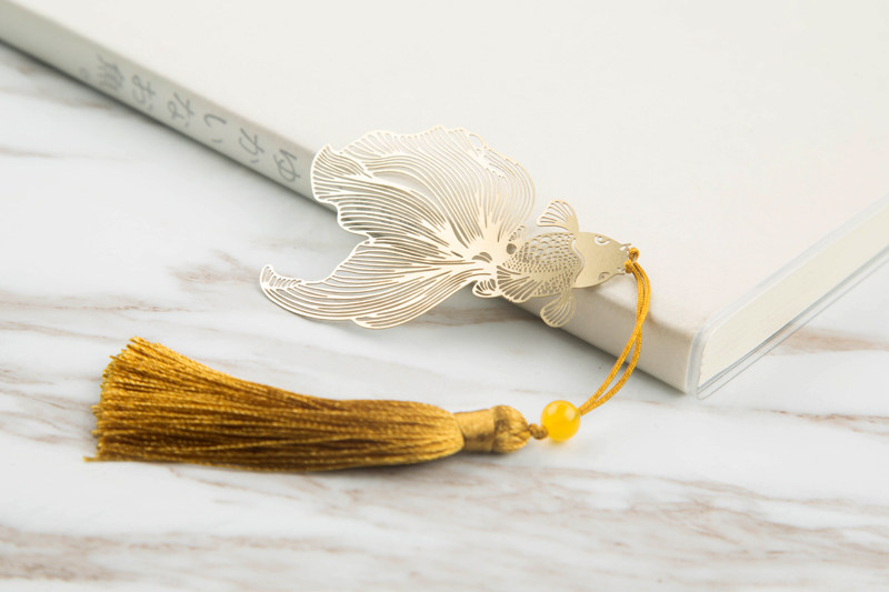 书签金鱼不锈钢金属创意小清新学生流苏苏中国风书签