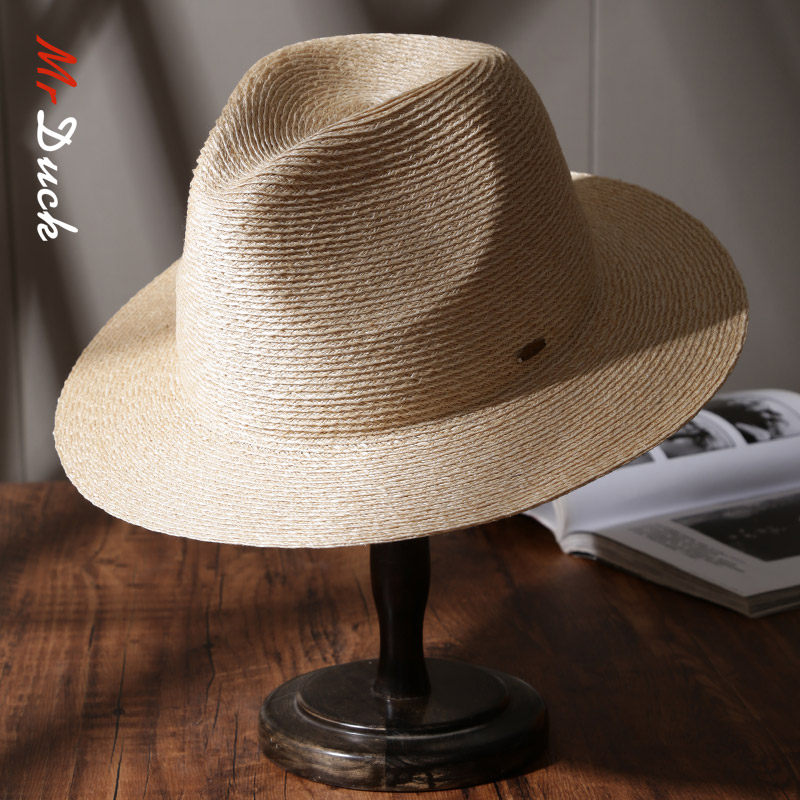 mrduck菲律宾马尼拉巴拿马草帽宽檐简约防晒遮阳礼帽帽子