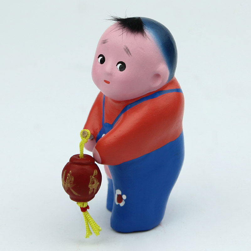 天津泥人百子提灯灯笼中国国色饰品摆件彩塑泥人