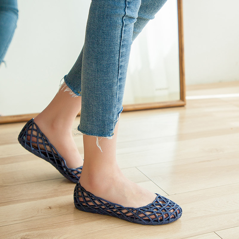 进口软底越南天然橡胶乳胶凉鞋女包网状正宗洞洞鞋