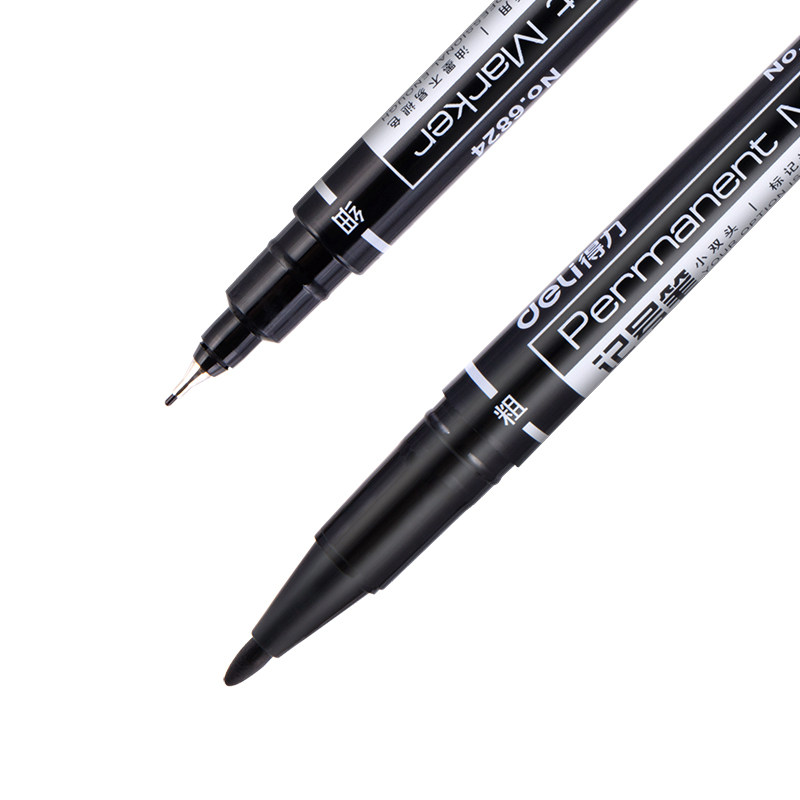 包邮得力双头记号12支儿童绘画勾线笔学生6823记号笔