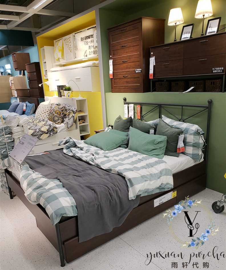 宜家国内代购穆斯肯铁艺床双人床