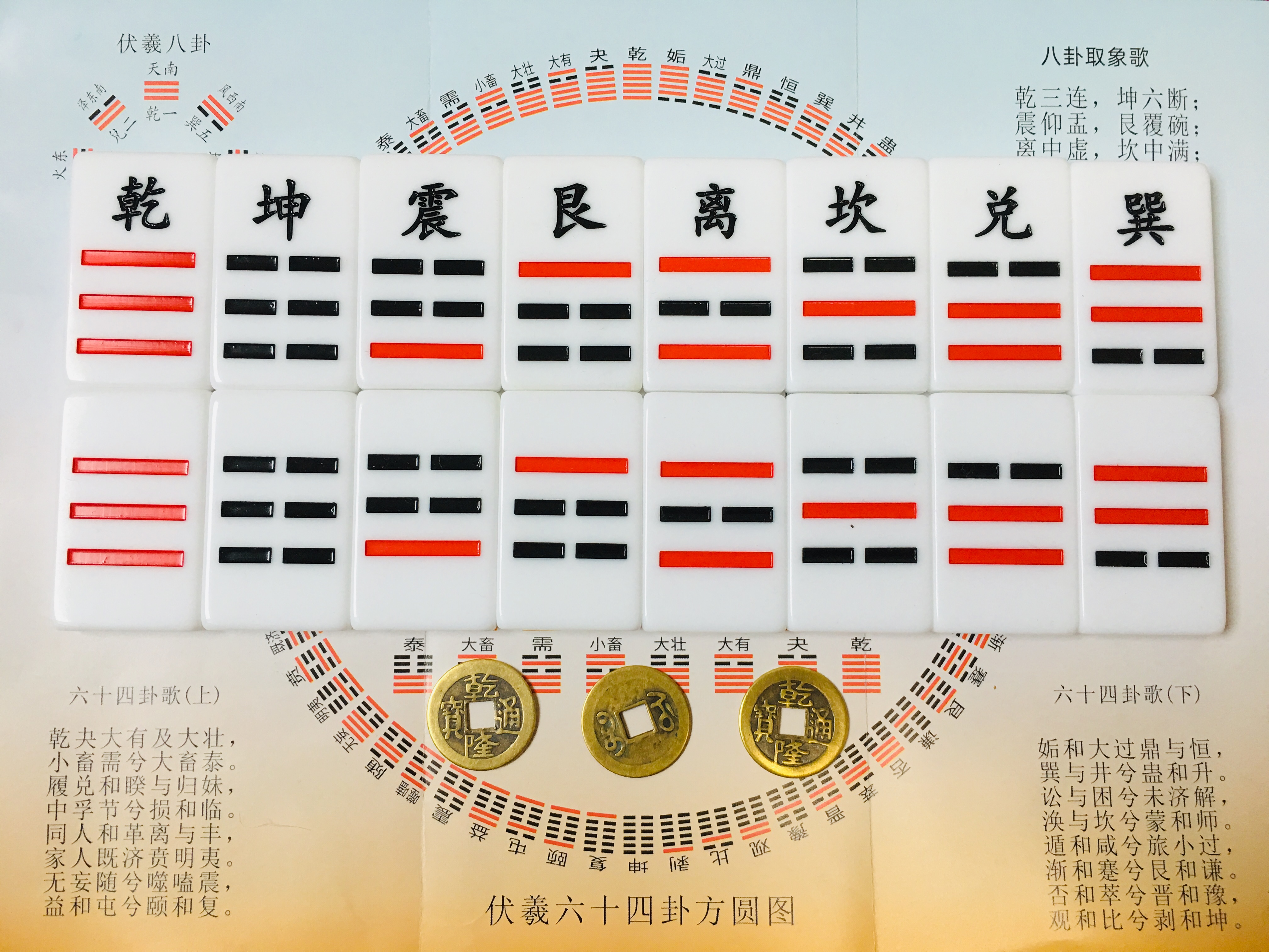 易经方位图方圆送方位图八卦教具文王三爻爻板更多棋牌及配件
