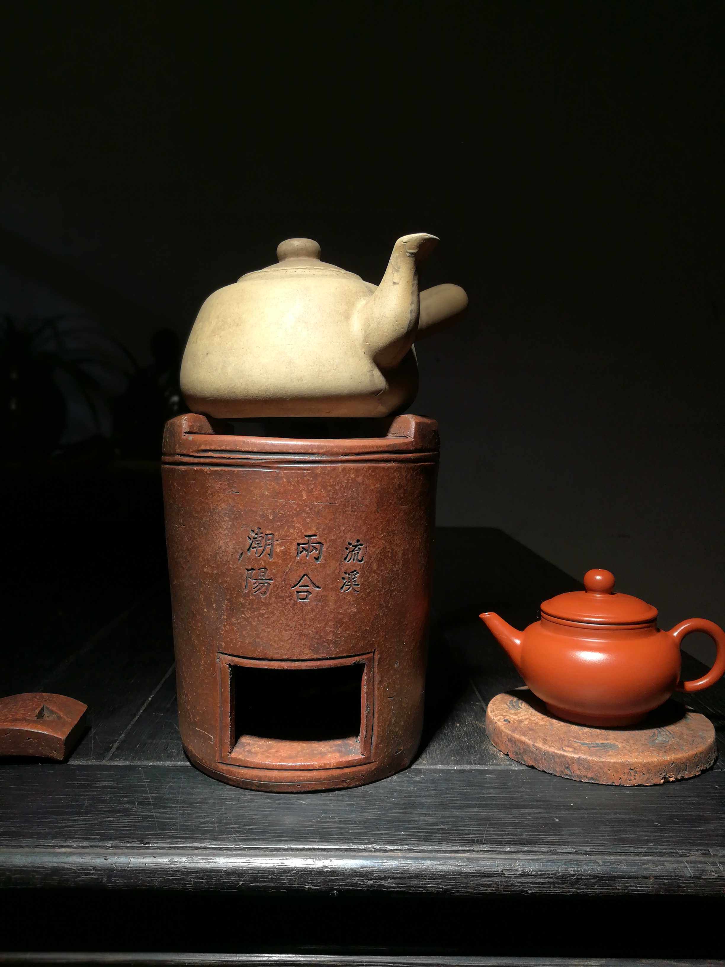 红泥小火炉炭炉风炉煮茶炉子古法柴烧筷筒文房茶道