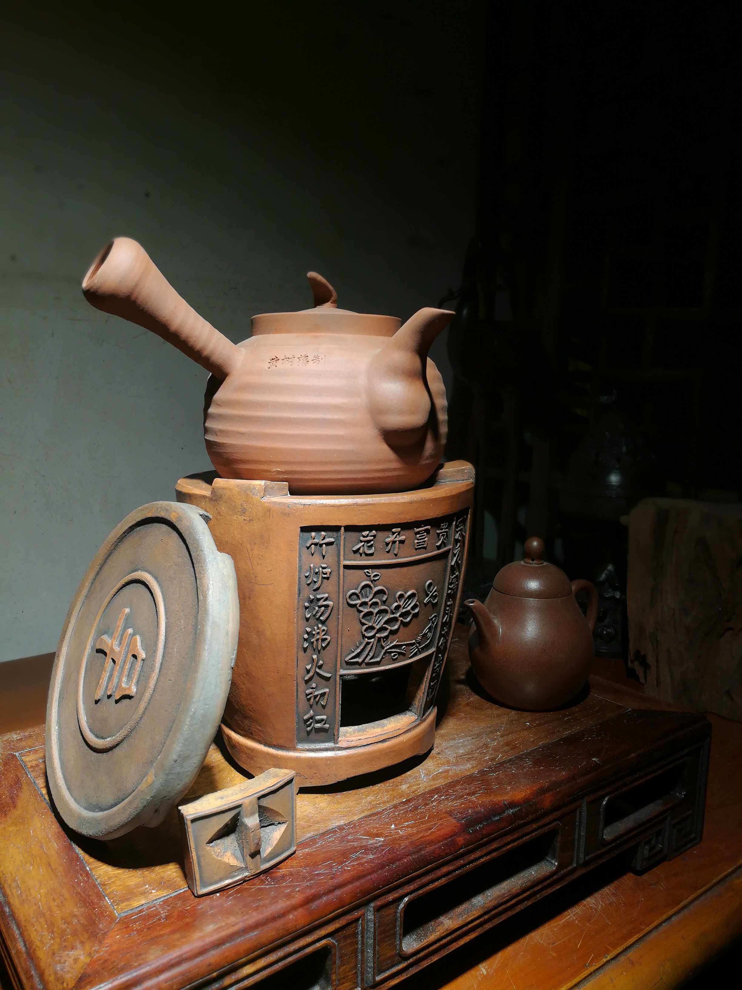 红泥炉炭炉子小火炉风炉手工茶炉老式文房茶道茶道