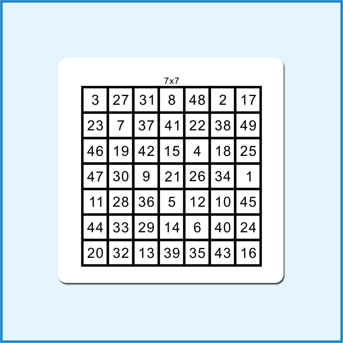 包邮小学生儿童注意力专注力记忆力训练舒尔特方格右脑潜能开发卡