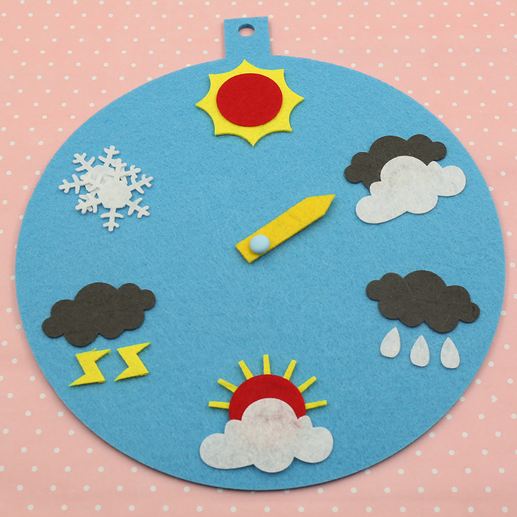 幼儿园区域区角儿童早教玩具蒙特梭利天气预报时钟玩教具挂饰材料-图1