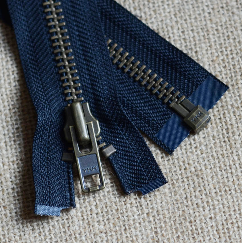 拉链ykk金属8号青古古铜单开40100cm黑羽羽绒服拉链