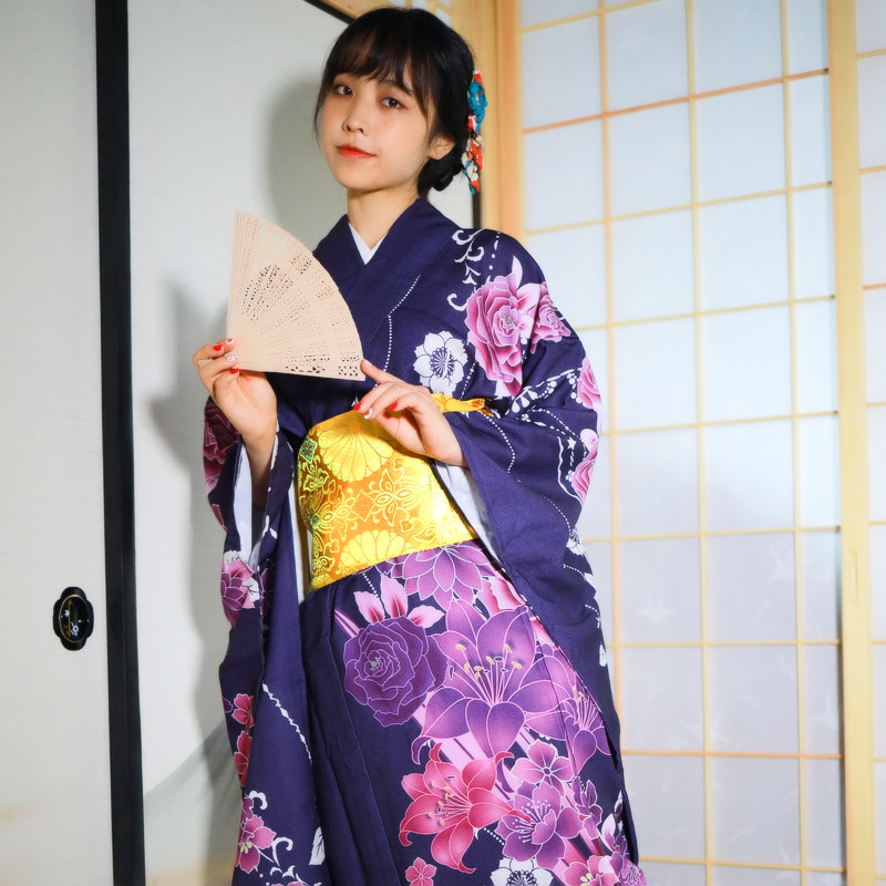 传统和风日本和服正装大振衣长需折襟穿定位民族服装
