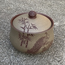 Lixing Purple Sand Tea Leaf Pot Boutique Purple Sand Seal Tank Home Woke Tea Jar One Catty of Puer Deposit Tea Jar
