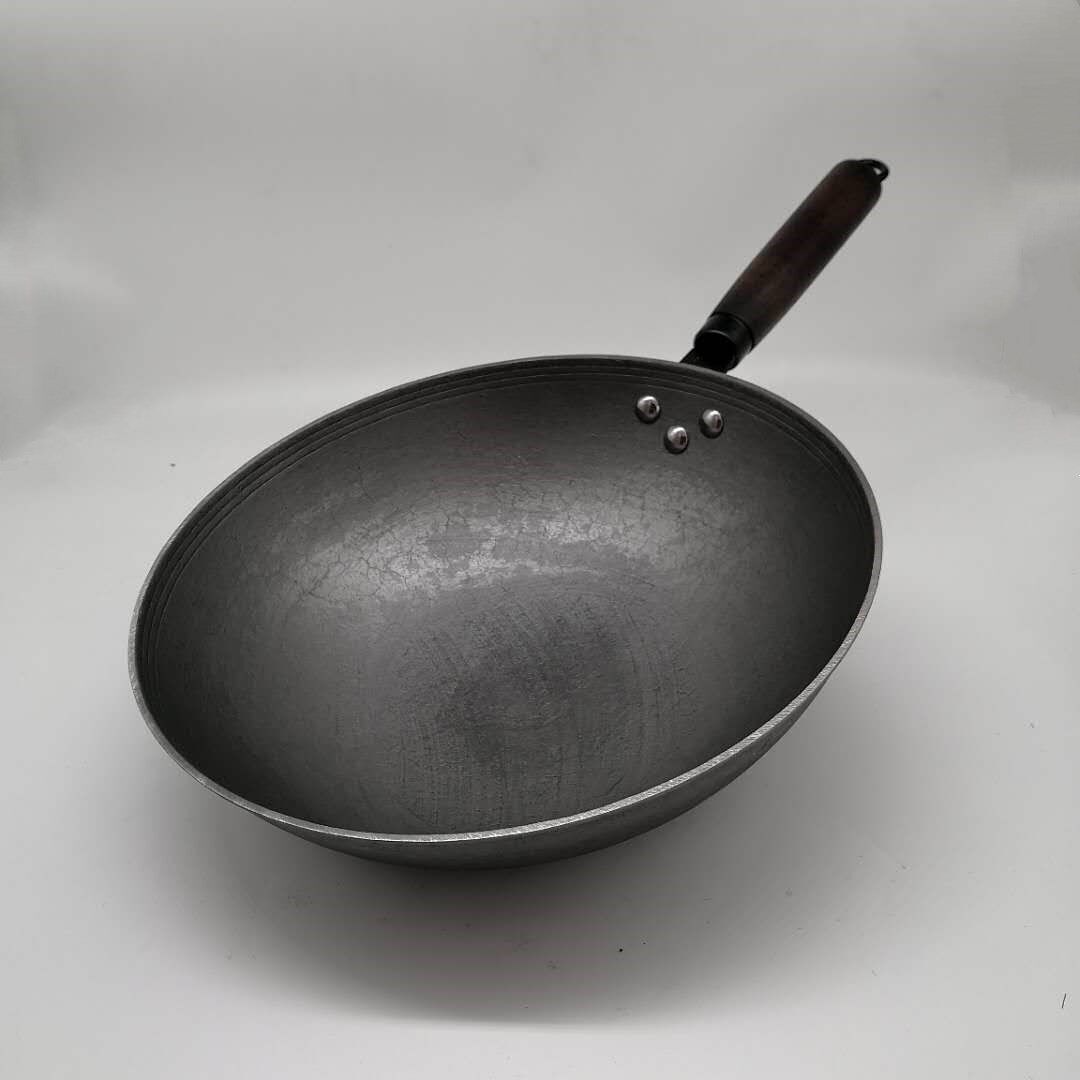 老式铁锅特厚手工铸铁炒菜菜锅燃气炉电磁平底炒锅
