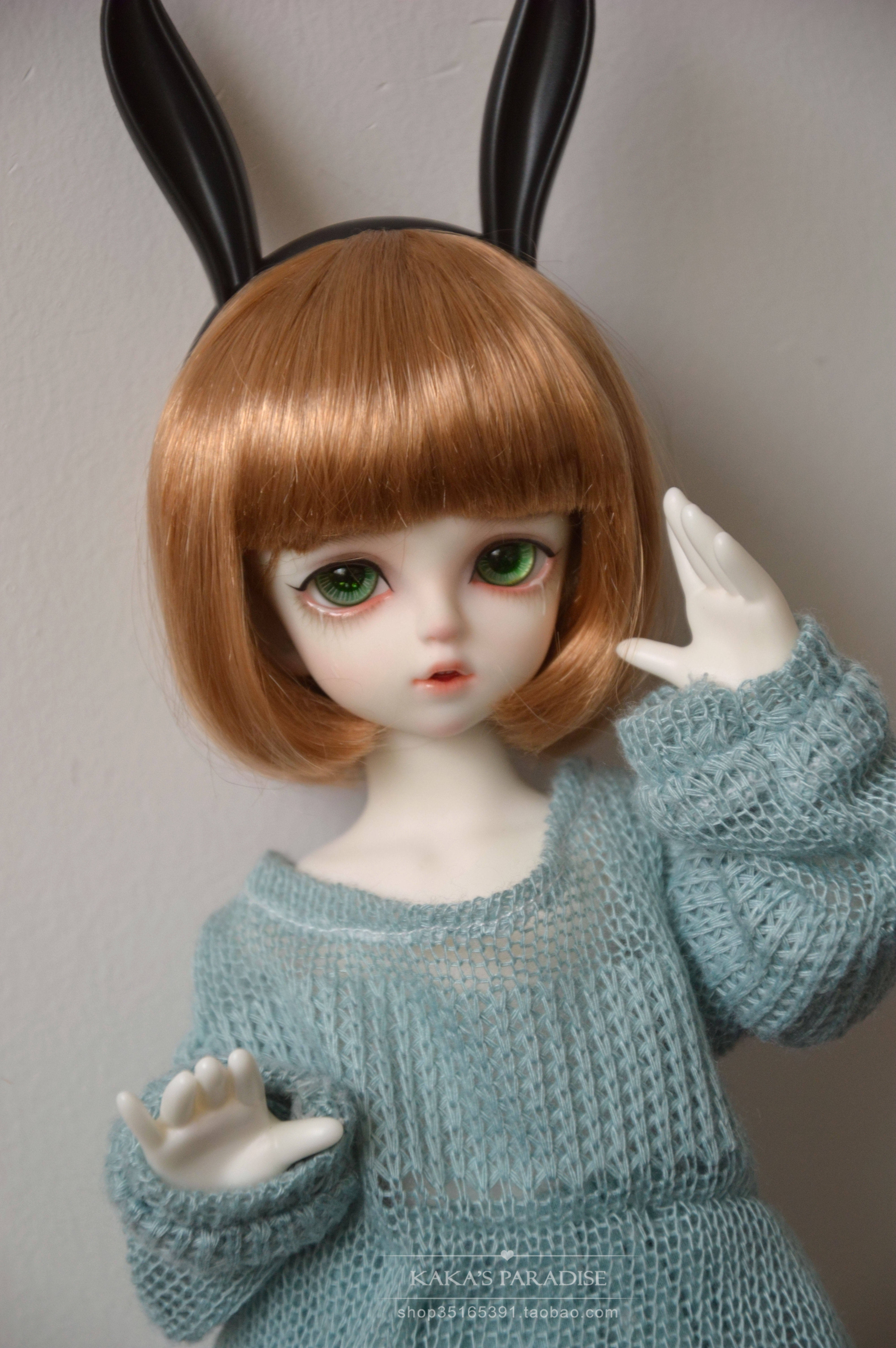 kaka可爱dzlati蘑菇妹妹bjd假发毛假发仿马海bjd娃娃