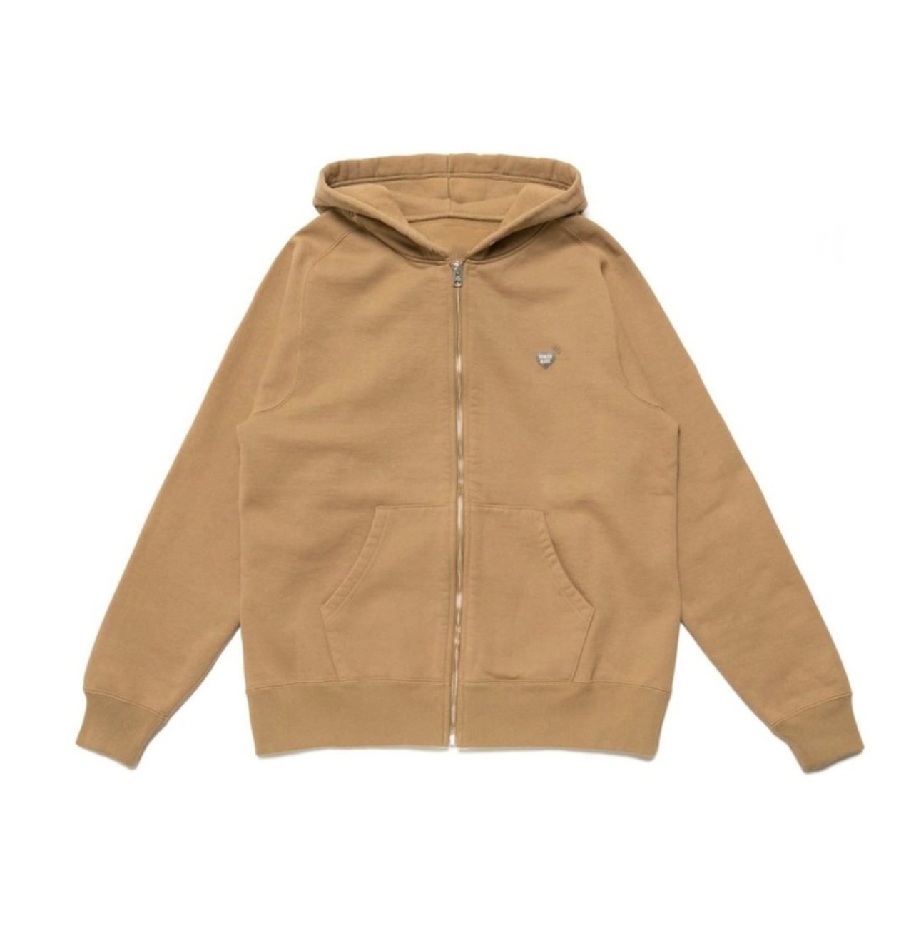 现货humanmadewag21fw拉链刺绣爱心连帽卫衣开衫卫衣