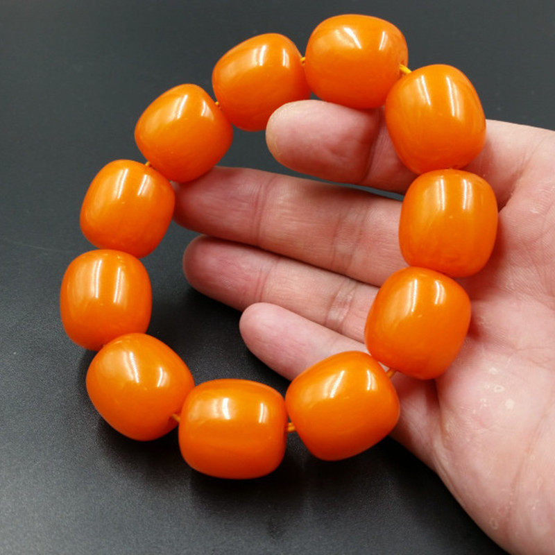 手链新款精美蜜蜡桶橘色蜜蜡路路通男女女同款手串手链