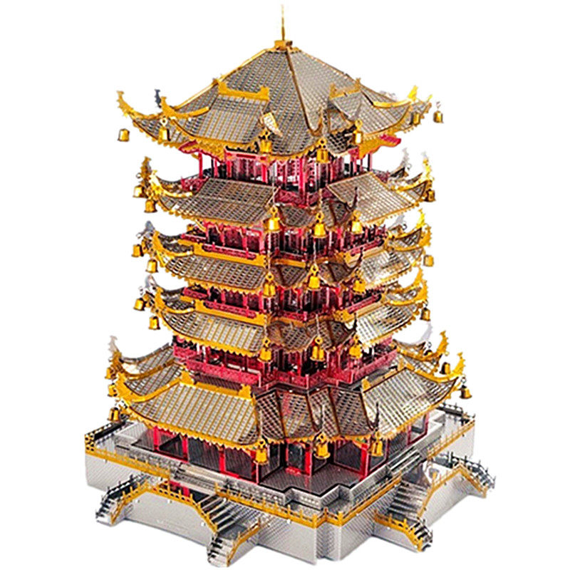 新3d立体金属拼图diy阅江楼中华古建筑拼装模型成人玩具儿童益智