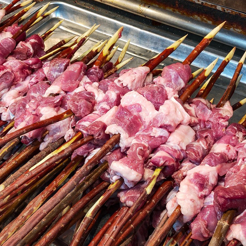 新疆羊肉哥红柳烤肉串新鲜红柳烤肉户外烧烤野炊串45g/串20串-mc母婴