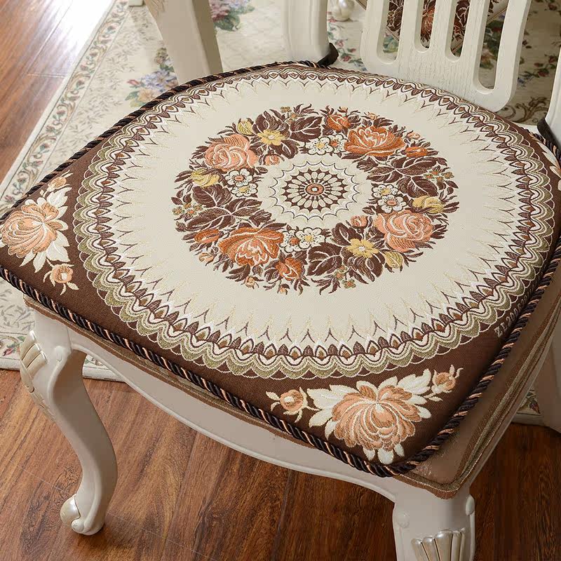 欧式椅垫坐垫加厚可拆洗垫子布艺家用座垫防滑餐椅垫坐垫带绑带