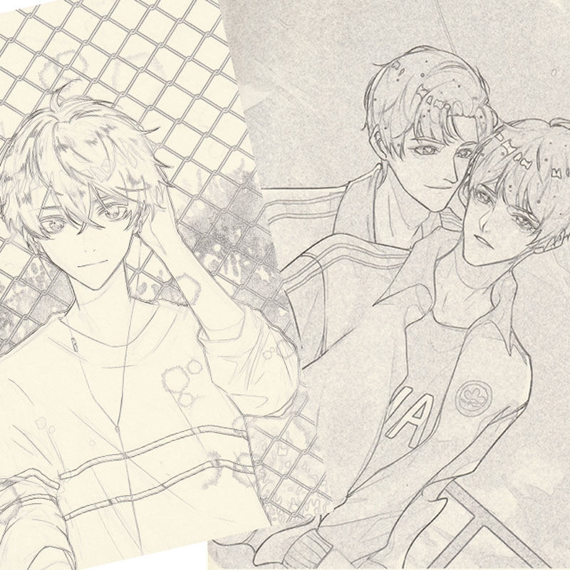 某某学渣手伪装a4上色次元破云摹本临摹线稿动漫挂件