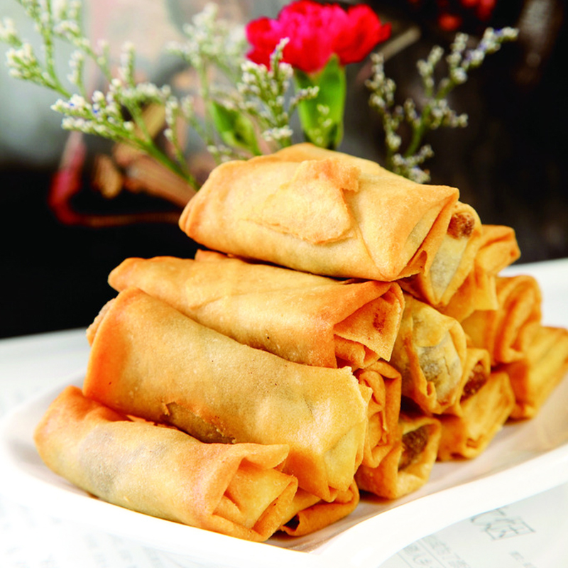 三全素馅春卷半成品油炸小吃面点早点儿童早餐包点