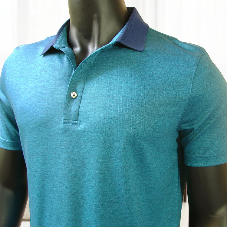 leonardo利奥纳多老人头男装夏季国际商务休闲蓝绿绿色短袖t恤