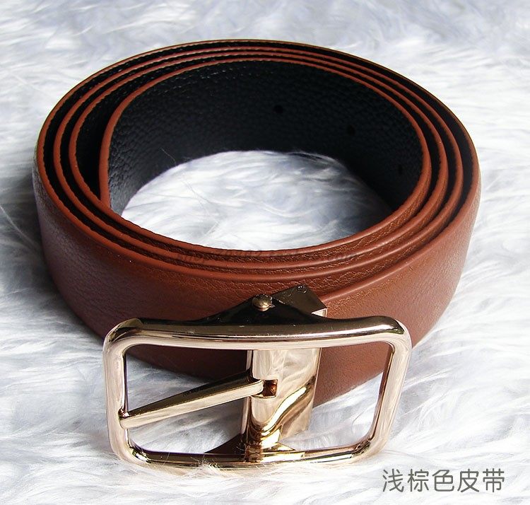leonardo利奥纳多老人头双面真头层牛皮休闲男装款皮带腰带05075