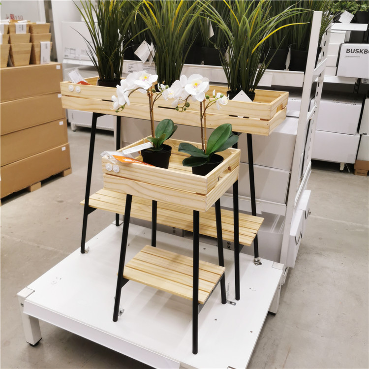 ikea宜家国内代购瓦尼斯通植物物架北欧原木花架