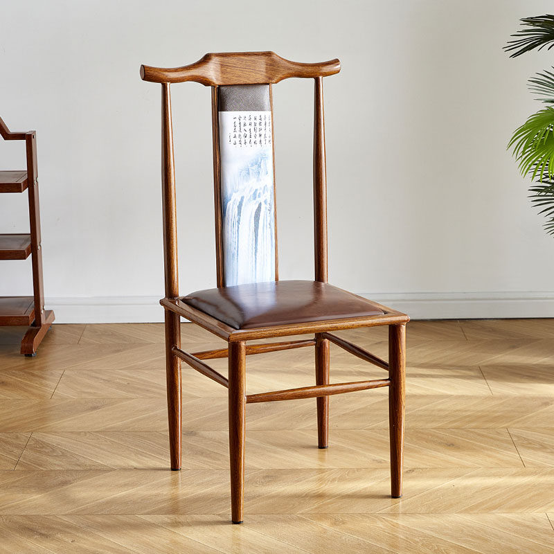 新中式靠背餐厅火锅铁艺古典现代简约宴会酒店包厢餐椅