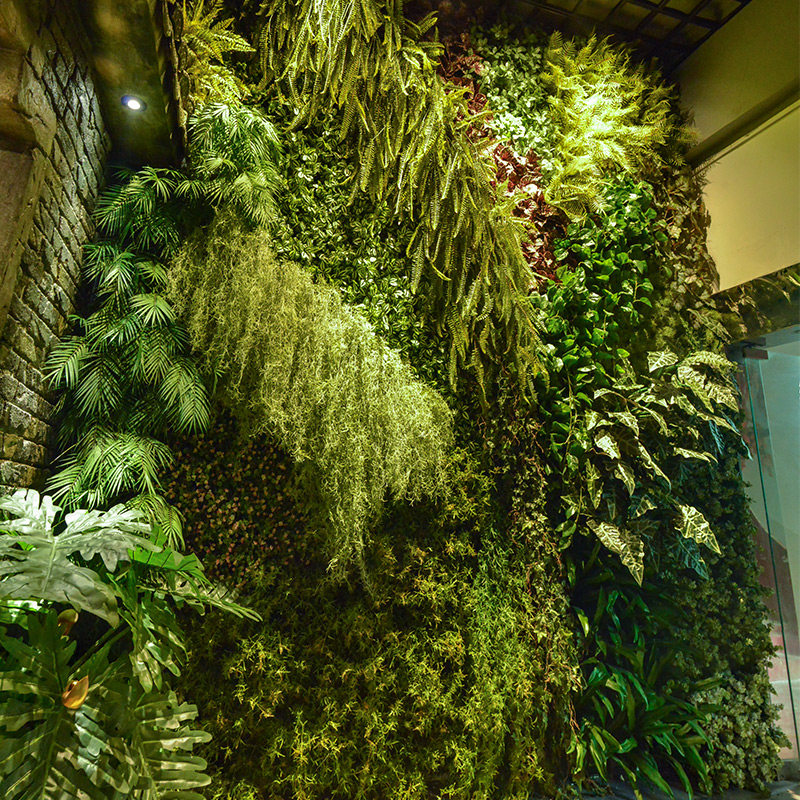 植物仿真绿植布景绿色背景墙草皮商场门店形象仿真植物盆景