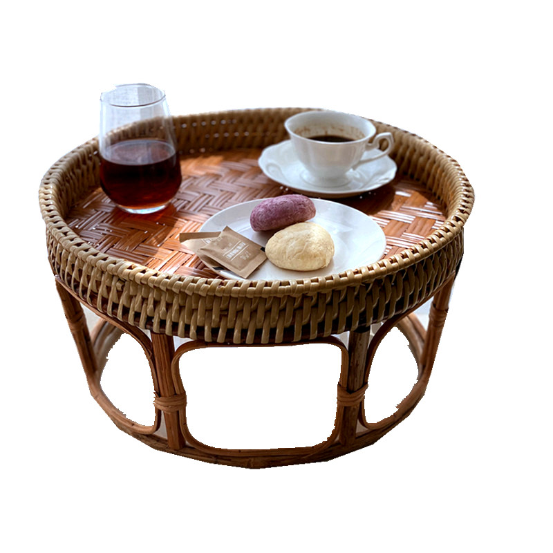 竹编茶几飘窗窗台小桌桌子家用高脚果盘果篮角几