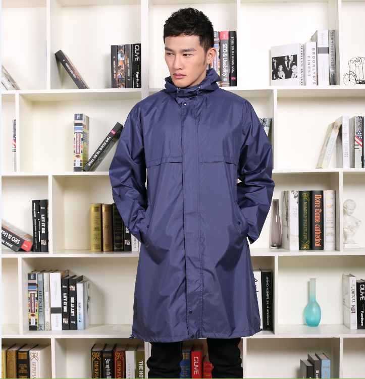 日本韩国男士风衣式走路雨衣男款防水斗篷雨披男防户外时装防风服