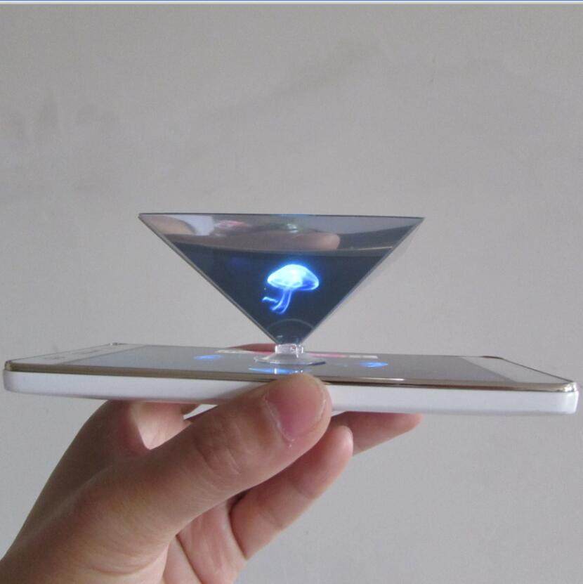 手机全息3d投影仪镀膜金字塔棱镜虚拟成像裸眼幕布