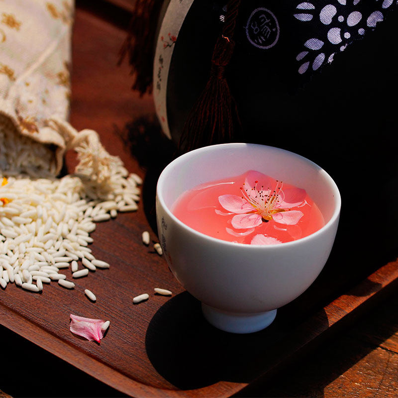 桃花自酿桃花酿果酒糯米低度女士甜酒古风酒高果酒