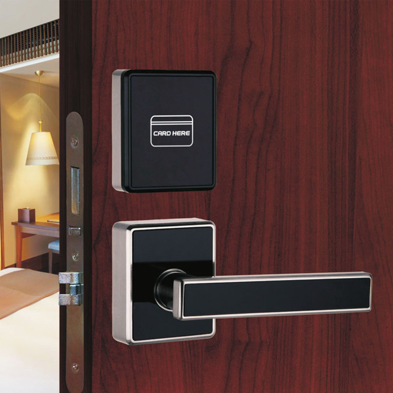 酒店方形分体黑色反锁icmi刷卡智能感应智能门锁