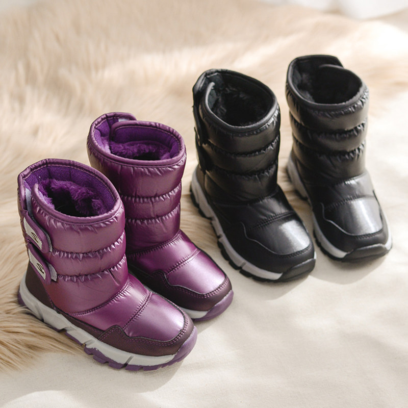 女童雪地靴子2019新款秋冬中大童时尚高筒靴儿童防水防滑雪地棉靴