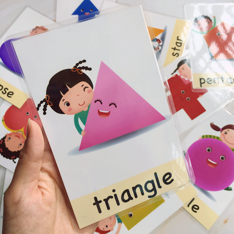 英语卡片闪卡shape形状12张自闭儿童训练词卡早教闪卡