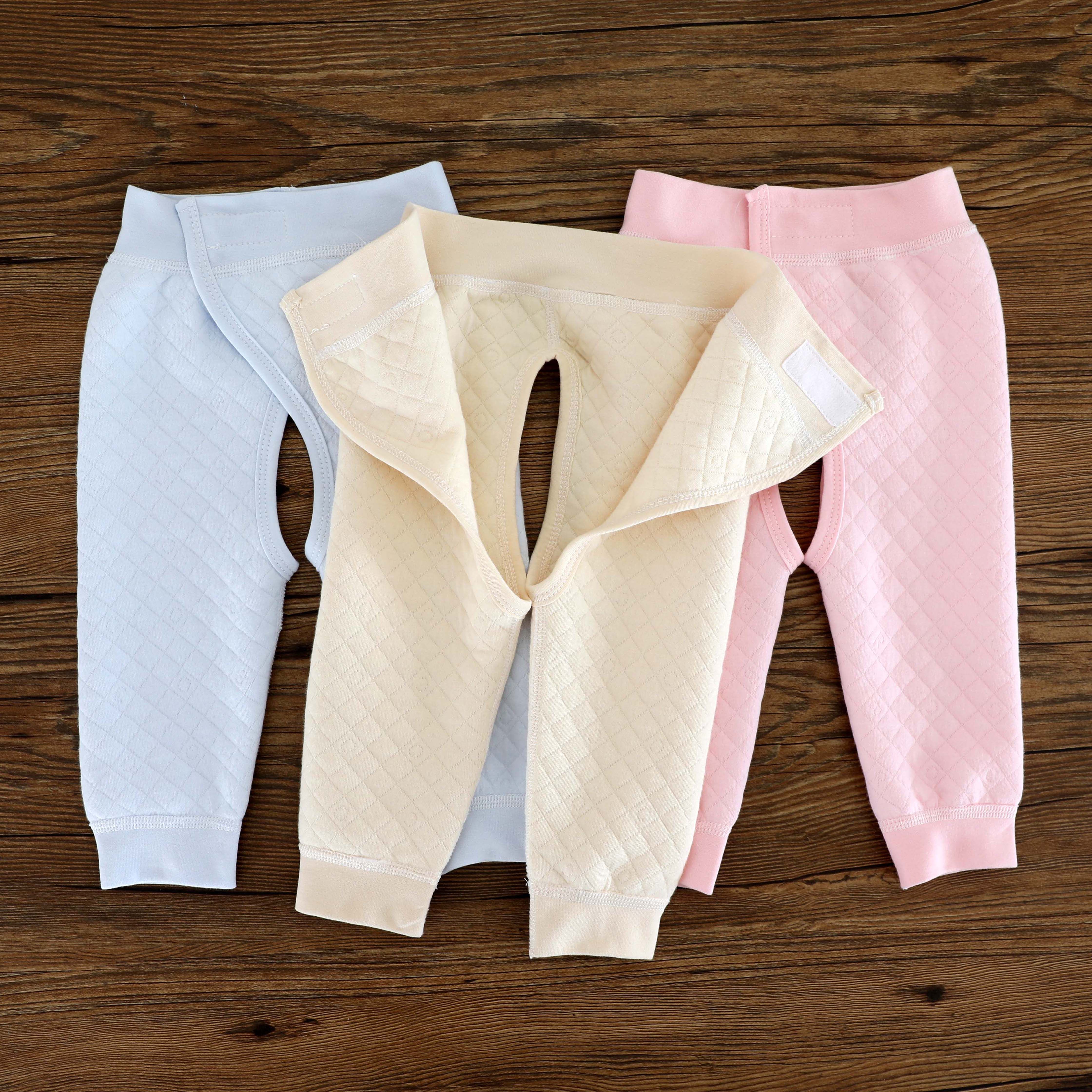 婴儿秋裤无骨春秋款宝宝开开裆开裆裤裤子新生儿保暖裤