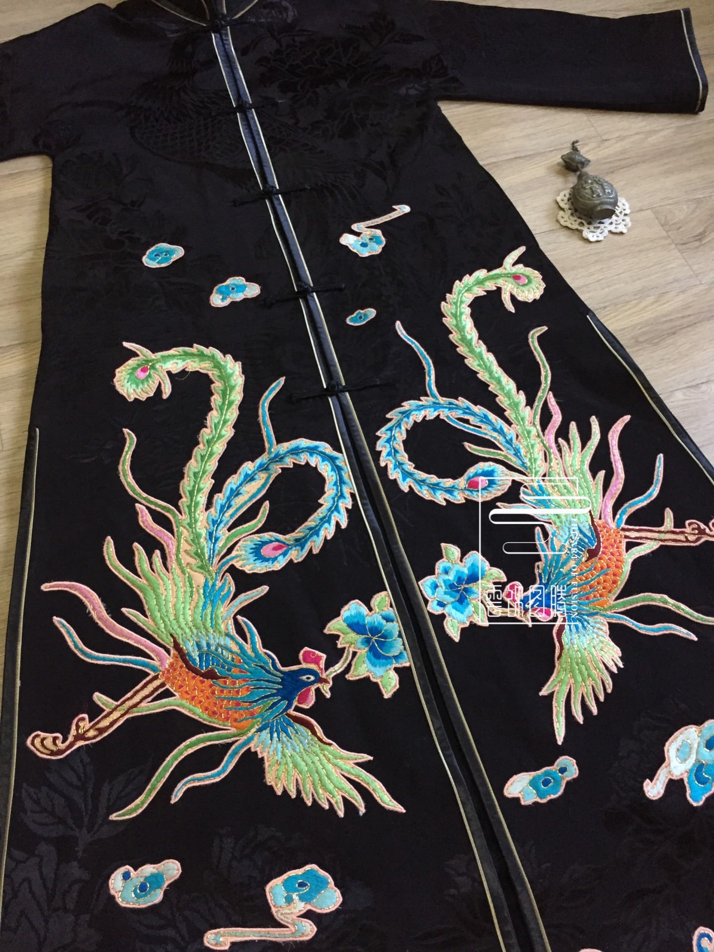 云饰图腾原创设计女装外披老绣手工凤凰牡丹中式上衣