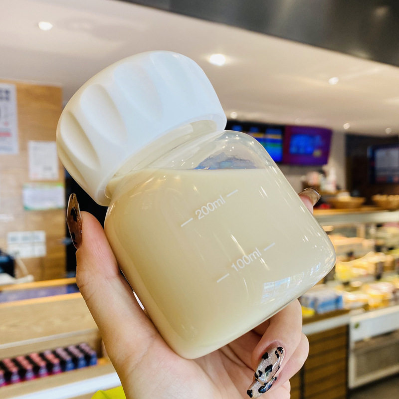 日本迷你玻璃杯牛奶豆浆家用便携外带保温口袋玻璃杯