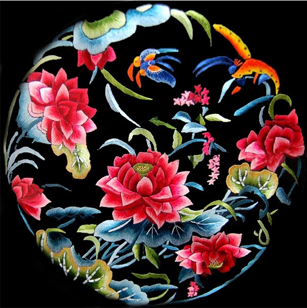 苏绣diy套件初学入门针迹扫描故宫团花图案苏绣