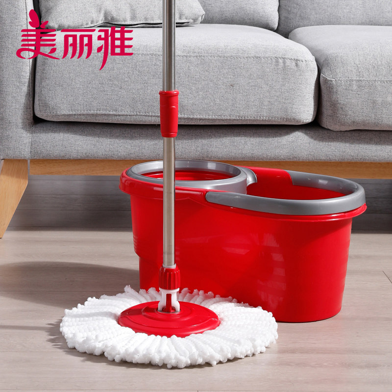美丽雅轻清旋转拖把桶家用手压免手懒人地拖木地板旋转拖把