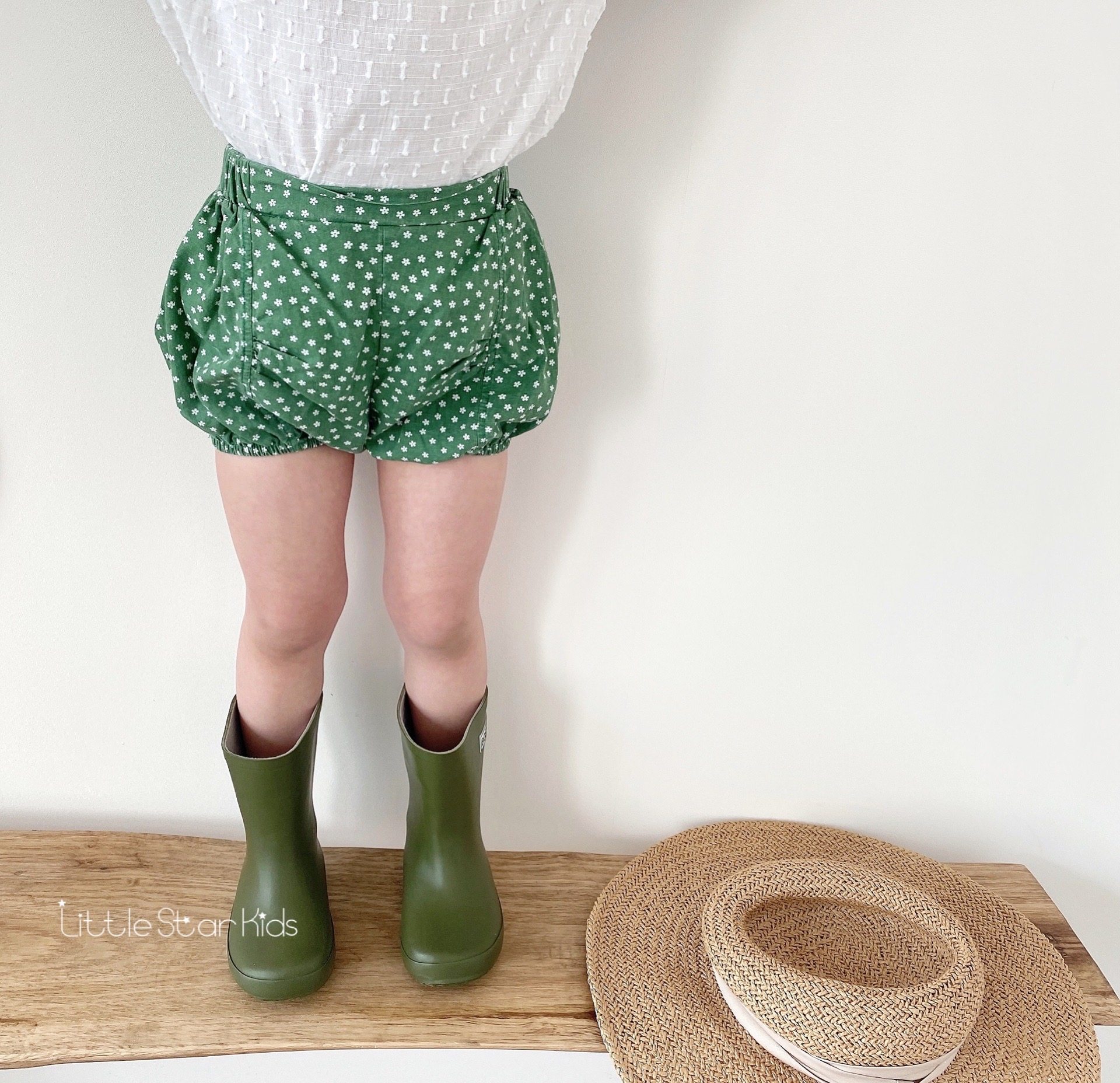 小童春夏薄款百搭碎花格子包屁裤短裤裤子