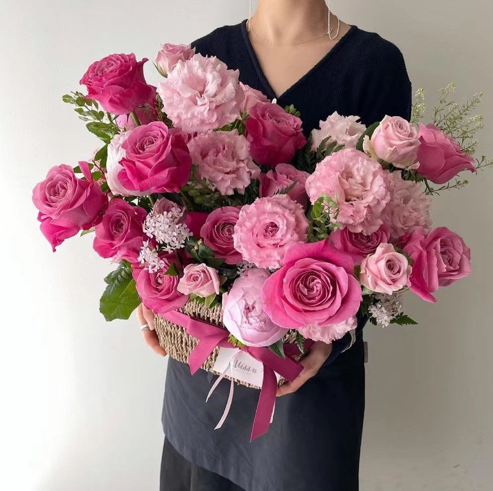 西岱岛北京同城鲜花速递芍药玫瑰粉色祝贺开业生日鲜花速递同城