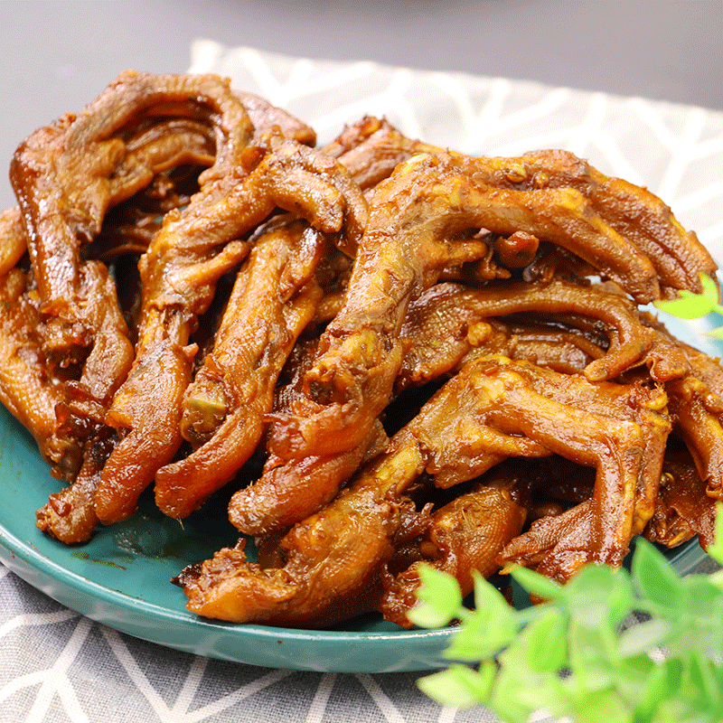 整箱精武鸭掌甜辣冷冻半成品凉菜卤味鸭爪即食鸭肉