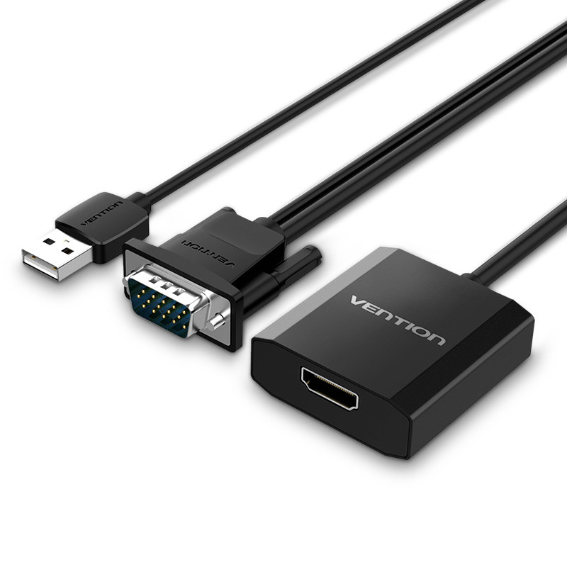 台式电脑连接显示器投影仪电视高清视频转接线vga公转hdmi母转换头